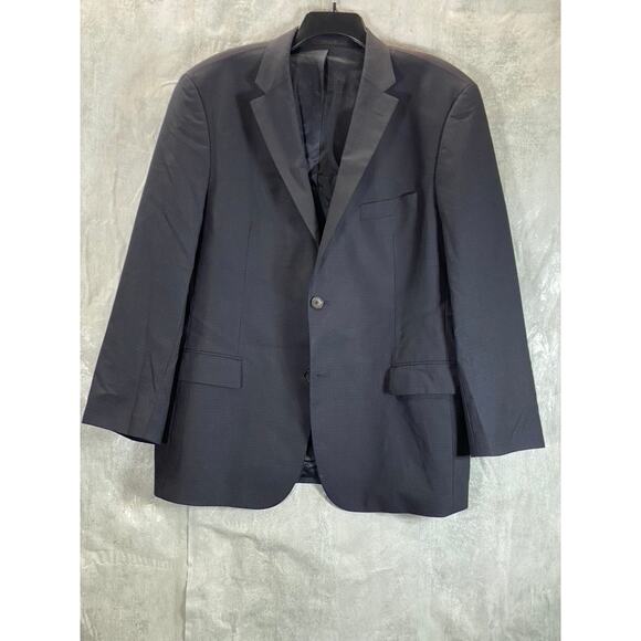 BOSS HUGO BOSS Men's Black Classic-Fit Super 100 Wool Two-Button Blazer SZ 44R